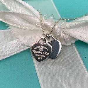 Tiffany & co diamond double heart necklace Return to Tiffany 16-18”
